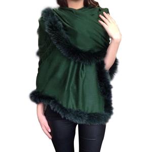 Cashmere <b>Scarf</b> with Fox Fur Shawl Ladies Fur <b>Scarf</b> Winter Shawl with fox Fur High Fashion Women <b>Scarf</b> Ladies Shawl - Product Image 2