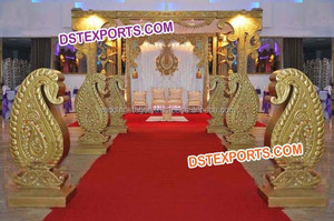 Mandap de Boda Hindú Dorado de Manavarai, India del Sur, Mandap de Fibra para Bodas, Fabricante Mayorista de Mandaps para Eventos en EE. UU. - Product Image 5