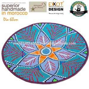 Original Moroccan Bowl Shaped Eco-Friendly Multifunction <b>Woven</b> Palm Leaves High Quality EXXOT DESIGN Storage <b>Basket</b> - Product Image 3