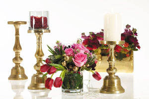 Bougeoir en métal fait à la main couleur or rose lot de 3 pour la décoration de la maison et de la table de mariage utilise un pilier de bougie - Product Image 4