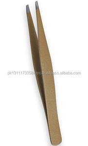 Pinzas profesionales de acero inoxidable para cejas, Punta inclinada, Etiqueta Privada, OEM, para desplumar el pelo - Product Image 2