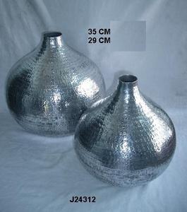 Florero con patrones de calidad martillada en pulido de espejo hecho en hoja de aluminio decoración del hogar jarrón de Decoración de mesa - Product Image 4