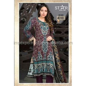 Kameez-combinaison de pelouse complète, 3 pièces, style Pakistan, tissu - Product Image 3