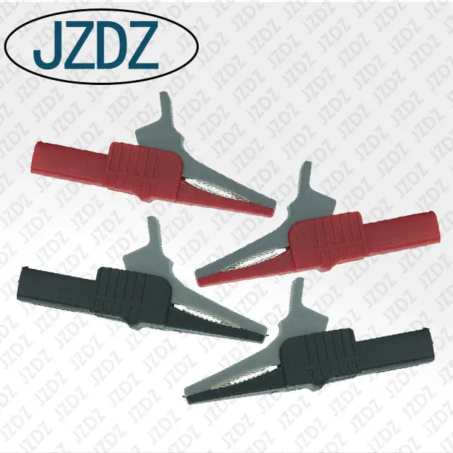 JZDZ J.60039 * 2 4mm新カラーマッチング安全バナナプラグガンタイプ銅ニッケルインサート絶縁大型安全ワニ口クリップ