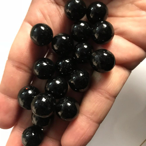 Natural Black <b>Tourmaline</b> Undrilled Smooth Round Beads - Product Image 3