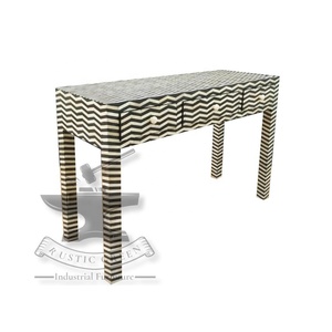 Table console polyvalente de style moderne avec incrustation d'os pour le salon de la maison, l'hôtel, la ferme, l'école et la cuisine. - Product Image 2