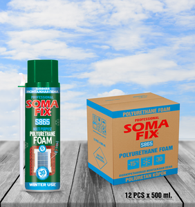 SOMAFIX 500ml mousse de polyuréthane de qualité paille à usage hivernal S865 mousse facile à utiliser pour l'isolation et l'étanchéité par temps froid - Product Image 6