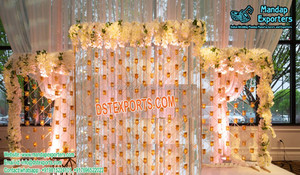 ฉากหลังเวทีแต่งงานอันน่าทึ่งอุปกรณ์ตกแต่งผนังเทียนแต่งงานโลหะสำหรับตกแต่งเวทีเทียนที่โดดเด่น - Product Image 2