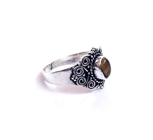 Oxidize <b>Silver</b> Gemstone <b>Ring</b> Tiger <b>Sterling</b> <b>Silver</b> <b>Ring</b> - Product Image 2