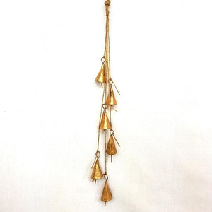 Clotho-poupées sur un string, décoration murale suspendue, ferme en rouille style vintage, couleur laiton bronze or - Product Image 2