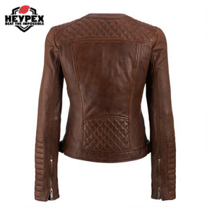 Veste d'hiver sur mesure en cuir respirant avec décoration de bouton et logo personnalisé - Product Image 2