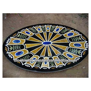 Mosaico de mármol con incrustaciones para mesa, exclusivo - Product Image 1