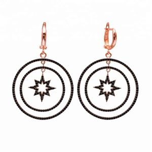 Pendientes colgantes de forma hueca con diseño de Estrella del Norte Theia, joyería de plata de ley 925 hecha a mano al por mayor turca - Product Image 1