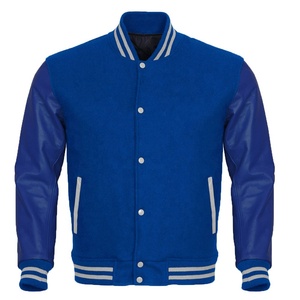 Nueva y elegante chaqueta Bomber de béisbol Letterman para hombre, venta al por mayor, logotipo personalizado, manga de cuero, Letterman, cuerpo de lana, precio barato - Product Image 5