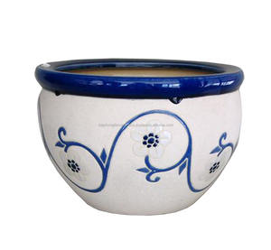 Maceta de cerámica esmaltada para interiores de arcilla blanca Saigon, macetas de fácil instalación de escritorio, macetas para el hogar, Hotel, guardería, jardín, diseño de Kit de suelo - Product Image 1