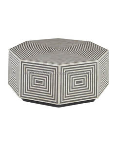 Rectangular Bone Inlay Coffee With Metal Base - Product Image 6