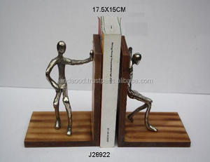 High Quality Nickel Plated Double Posture <b>Book</b> End Made in Aluminium and Wood Home <b>Decoration</b> <b>Book</b> End in Wholesale Price - Product Image 2
