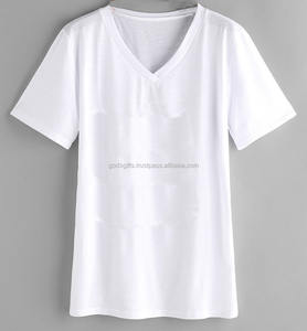 เสื้อยืดคอวีสำหรับทั้งชายและหญิงทำจากผ้าฝ้ายพิมพ์ลายเองแขนสั้นหลากสีตัวเลือกขนาดพิเศษปักลายขนนก - Product Image 6