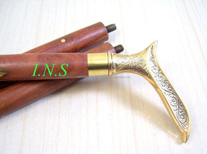 Bastón de madera para caminar, mango de diseño de latón antiguo, Vintage, CHWKS36081 - Product Image 4