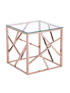 โต๊ะข้างเตียง/โต๊ะข้างโซฟาสำหรับตกแต่งบ้านโมเดิร์นทองหรูหราหินอ่อนและโต๊ะข้างโลหะ - Product Image 2