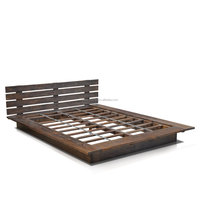 Meubles, lit bas, style japonais, taille Queen, en bois massif