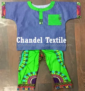 Dashiki Children's Dashiki & pants Set ONE SIZE African Dresses Africa KIDS Clothing wax cotton dashiki pants shirt set