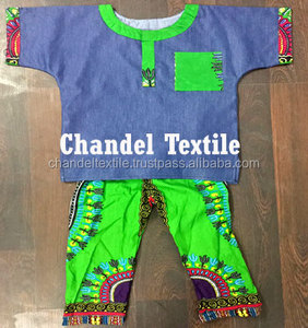 Dashiki เซ็ตเสื้อกางเกงเด็ก Dashiki,ชุดแอฟริกันหนึ่งขนาดเสื้อผ้าเด็กแอฟริกาขี้ผึ้งผ้าฝ้ายชุดเสื้อ Dashiki - Product Image 1