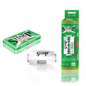 Cuchillas de afeitar SHARP 7AM Super Platinum desechables de doble filo para acero inoxidable de calidad suiza para uso de peluquero para hombres - Product Image 1