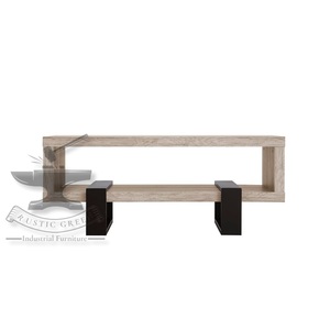 Table basse de salon design en bois creux industriel vintage Meubles de maison - Product Image 5