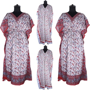 Venta al por mayor de las mujeres calientes de las niñas de algodón largo Kaftan bloque de mano vestido estampado asequible africano tradicional Dashiki Kaftan fabuloso - Product Image 1