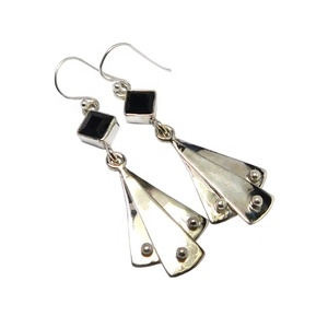Best Selling High Quality 925 Sterling Silver Black <b>Onyx</b> Gemstone <b>Earring</b> for Woman and Girl Jewelry - Product Image 1