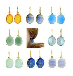 ต่างหูควอตซ์ทรงรีแบบหยดน้ำ - Product Image 3