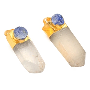 Children's Brass <b>Crystal</b> Quartz Gemstone <b>Pendant</b> Rose Gold Plated Party - Product Image 4