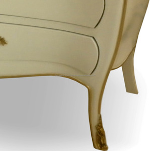 Mueble de madera color dorado y blanco, mueble con 5 cajones estilo francés - Product Image 5