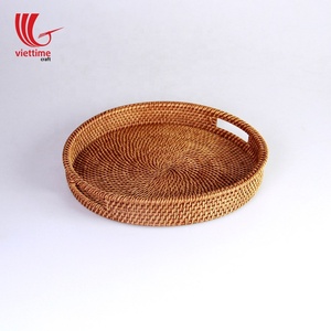 Ronda de color miel de mimbre bandeja/Natural de mimbre, cesta de mimbre, - Product Image 6