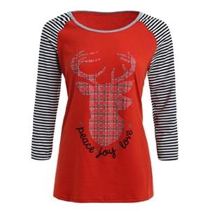 Camiseta de algodón 100% de diseño personalizado para mujer, camiseta de talla grande con botones de lentejuelas y mangas completas, bordado informal con estampado de lazo, moda al por mayor - Product Image 1