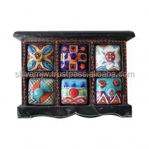 Metier Đồ Dùng Nhà Máy Bán Buôn Bán Chạy Giá Rẻ Đồ Trang Trí Hiện Đại Lạ Mắt Ngăn Kéo Gia Vị Bằng Gốm Vẽ Tay Thủ Công - Product Image 1