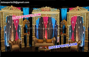 Jodha Akbar etapa de fibra tallada pilares etapa para la boda estilo Mughal boda escenario - Product Image 4