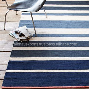 Tapis de bain tissés de style moderne Fabricant de tapis à rayures en coton doux et moelleux en Inde pour la maison ou l'hôtel - Product Image 2