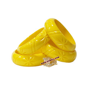 ดอกไม้ตัดดาวออกแบบวินเทจแรงบันดาลใจแกะสลักเรซิ่นกำไลข้อมือ - Product Image 6