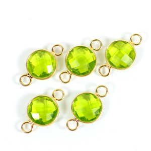 Conector de bisel de 10 MM, bisel de bucle de doble fianza, piedra de Peridoto, piedras preciosas verdes de cuarzo hidráulico para niños, incrustaciones de ajuste de bisel - Product Image 2