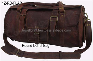 LOWELL CRAFT Bohemian <b>Leather</b> Weekender Duffel <b>Bag</b> Adjustable Strap Buckle Closure Travel Unisex 20-35L Durable Light Weight - Product Image 5