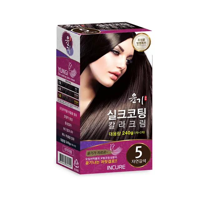 Hoge Kwaliteit Haar Kleur Creme Voor Grijs Haar Natuurlijke Bruin Donker Bruin Zwart Bruin Uit Korea