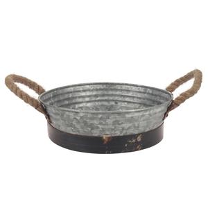 Plateau en métal galvanisé à deux niveaux Ustensiles de cuisine sculptés pour l'alimentation ou la salle de bain Techniques de sculpture blanchies - Product Image 1