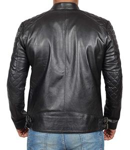 Veste de motard en cuir véritable d'agneau pour hommes, excellente qualité, faite au Pakistan, - Product Image 6