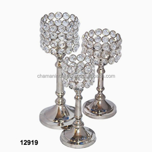 Wedding Candle Holder Silver and Crystal - Product Image 1