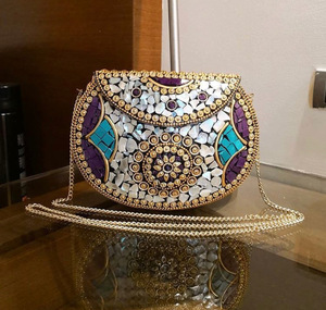 Sacs à main de soirée pour femmes, pochette en métal nacre, sac en mosaïque pour femmes et mariées à prix avantageux - Product Image 4