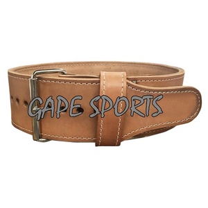 Cinturones de palanca de cuero de entrenamiento de gimnasio de 10mm de grosor personalizados OEM, palanca de levantamiento de pesas de cuero de vaca, hebilla de cinturón, equipo de levantamiento de pesas - Product Image 6