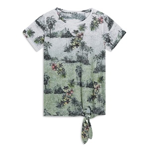 เสื้อสตรีสไตล์วินเทจปักลูกไม้แขนสั้นผ้าคอตตอนสำหรับ100% สินค้าขายดีสีพิเศษ - Product Image 1