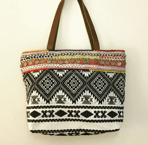 Bolso de hombro bordado de tela de telar manual bohemio para mujer, colección étnica india a la moda, compras al por mayor, novedad - Product Image 2